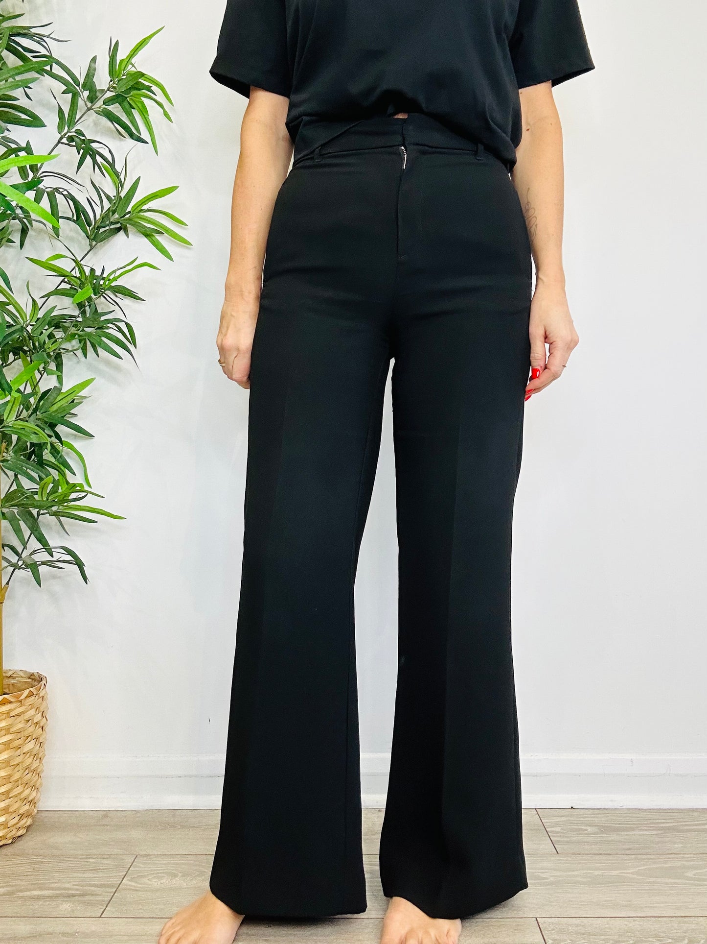 Wide Leg Trousers - Size S