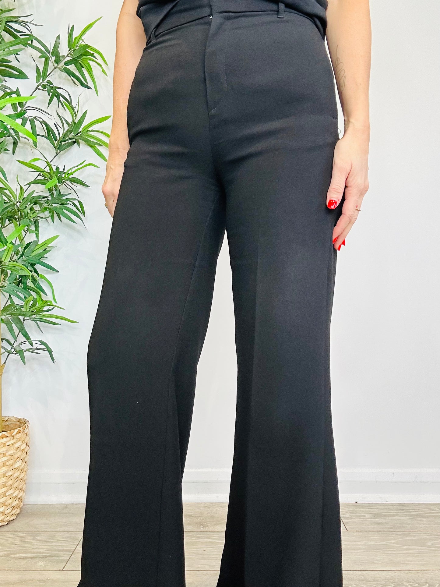 Wide Leg Trousers - Size S