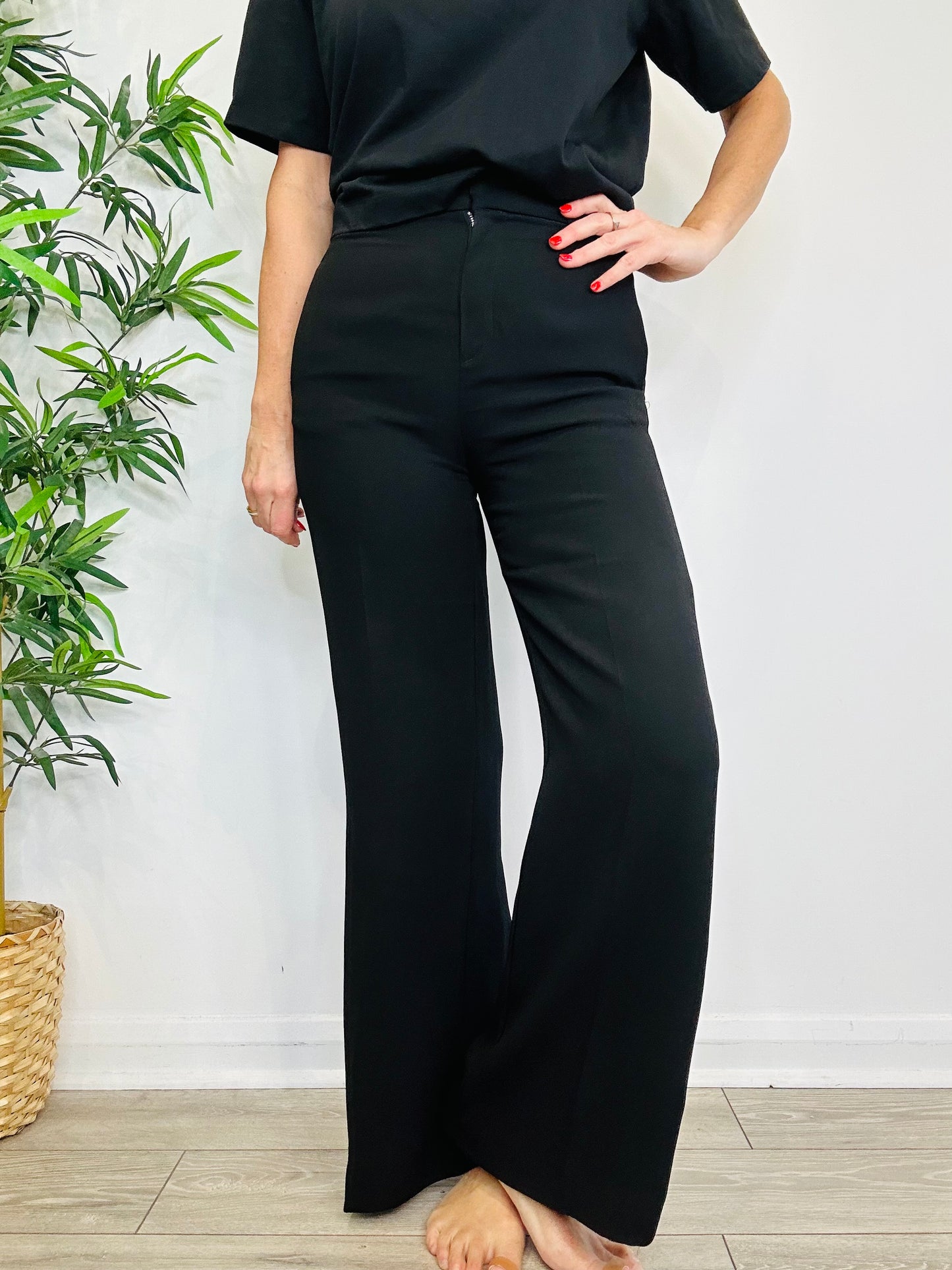 Wide Leg Trousers - Size S