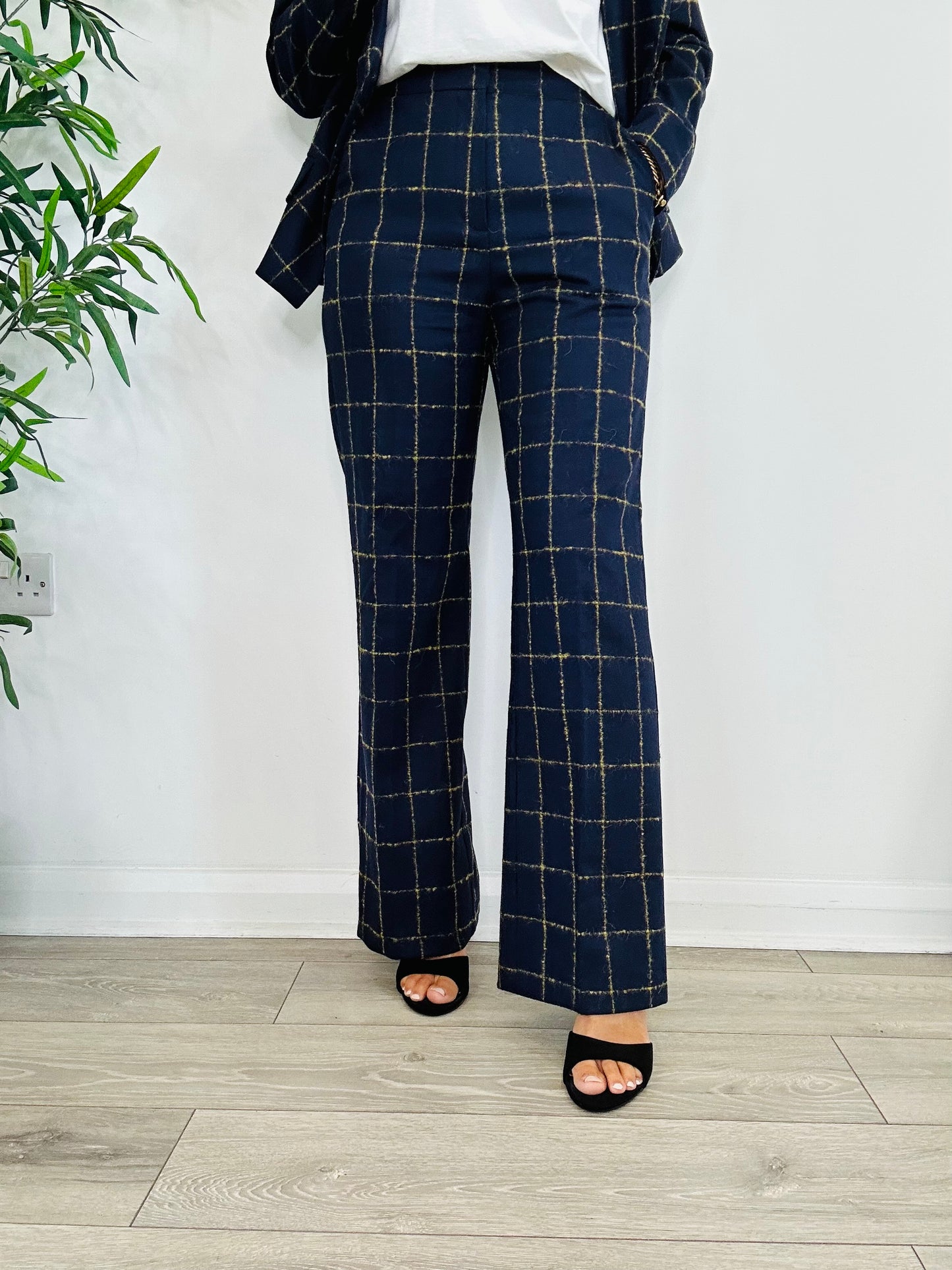 Check Wool Trouser Suit - Size 10