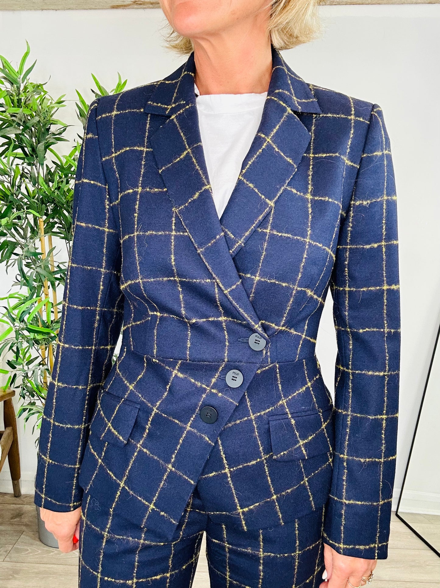 Check Wool Trouser Suit - Size 10