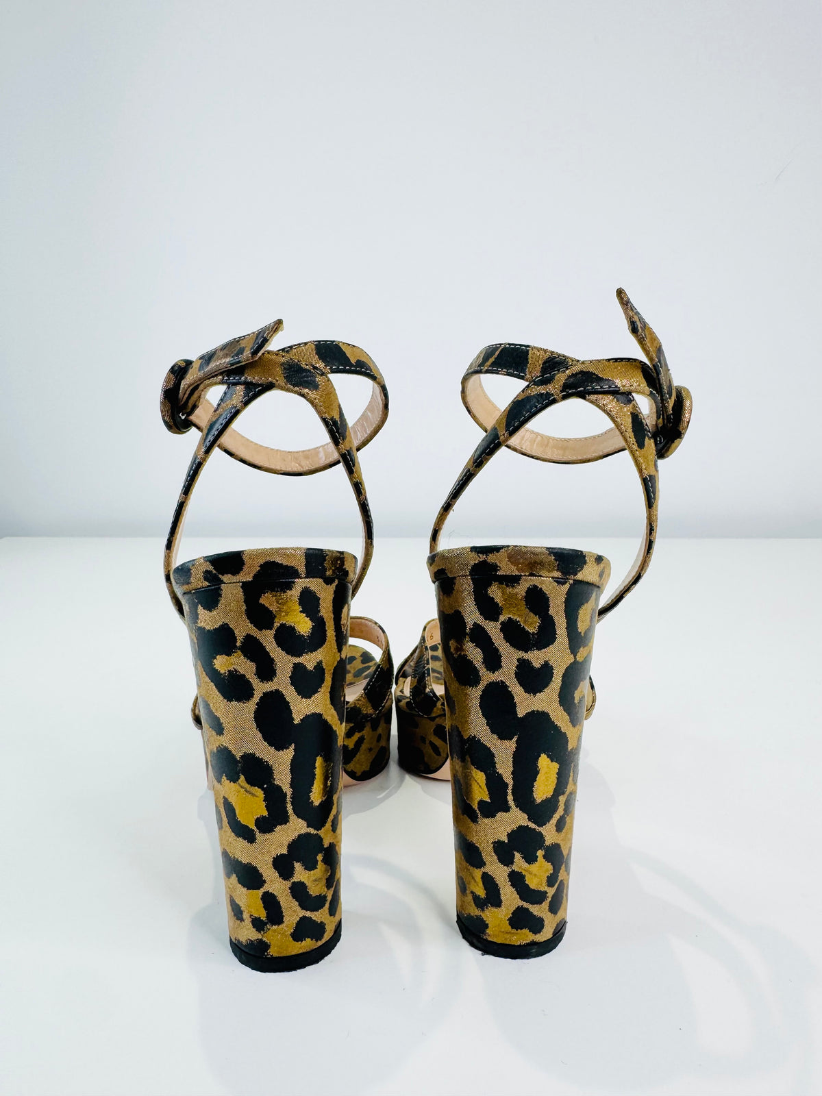 Poppy Leopard Print Sandals - Size 36.5