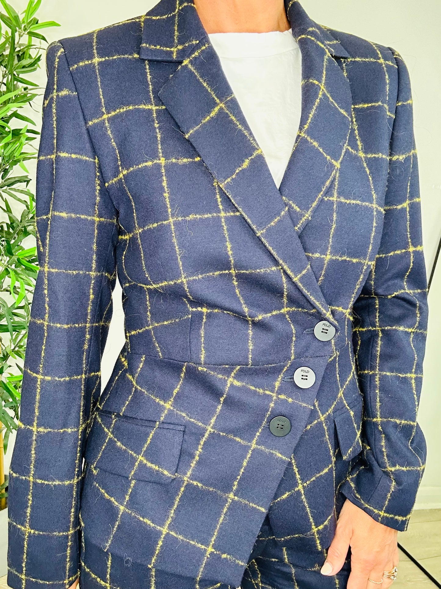 Check Wool Trouser Suit - Size 10