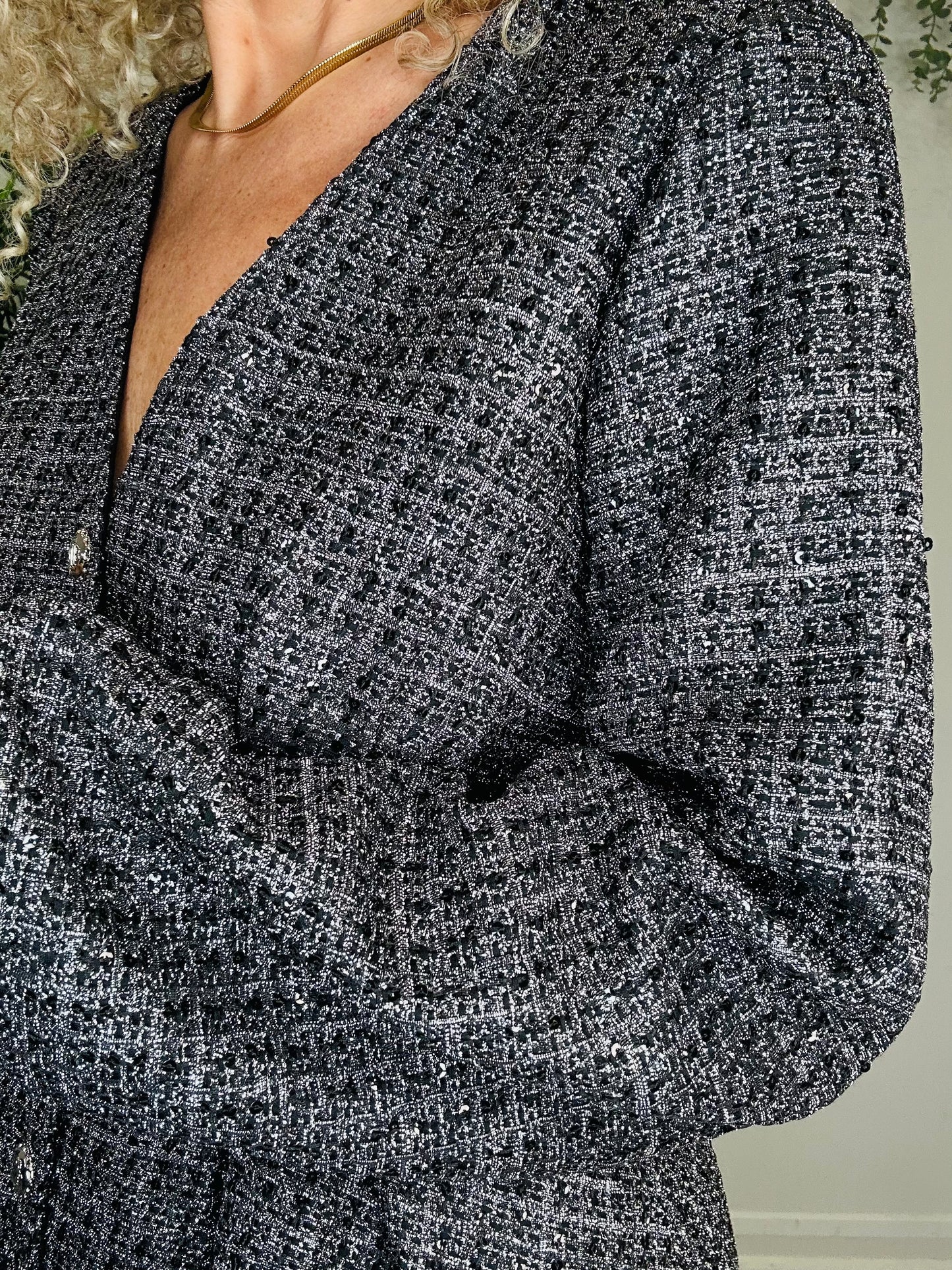 Metallic Tweed Dress - Size 38