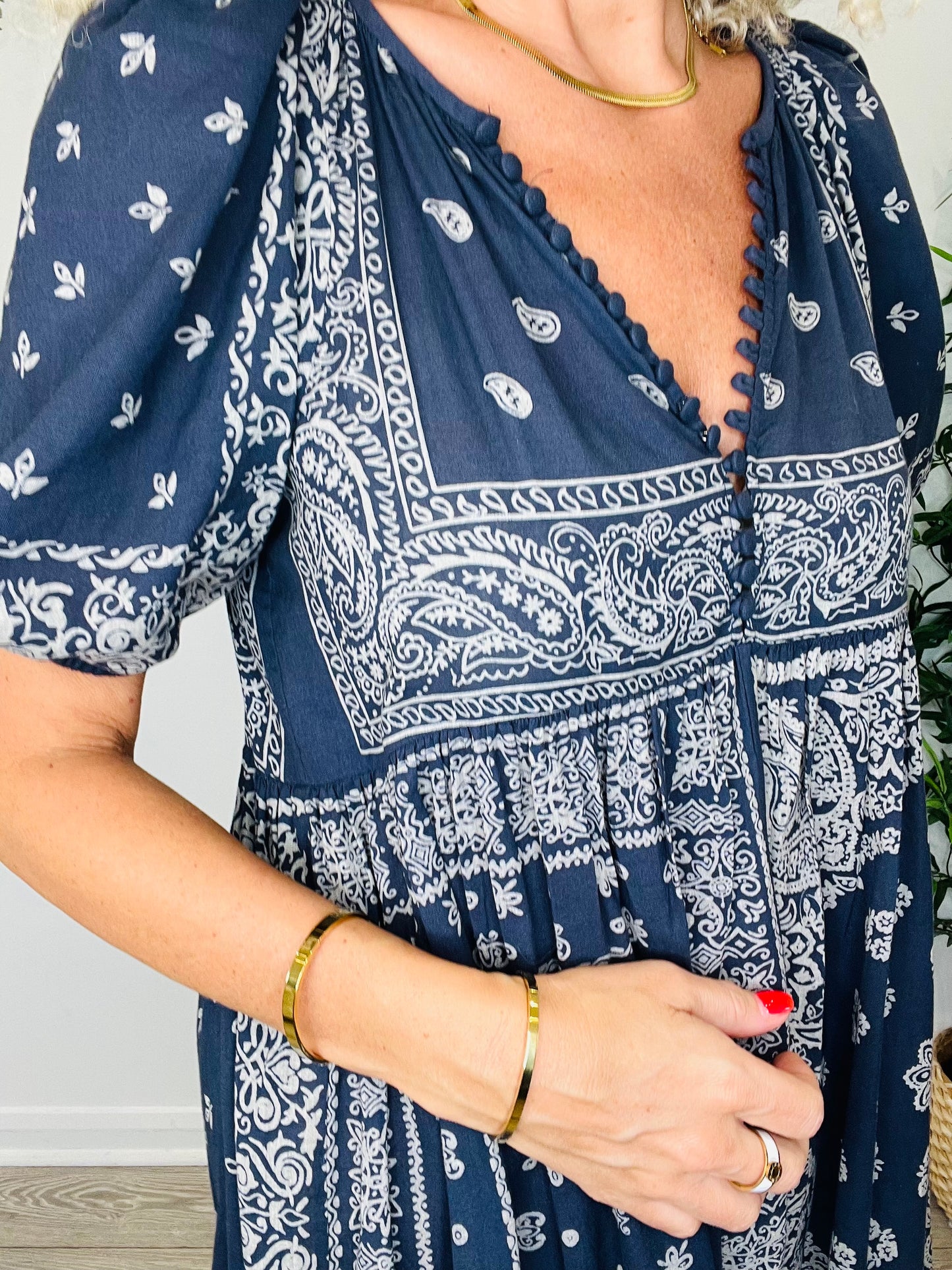 Paisley Print Dress - Size XS