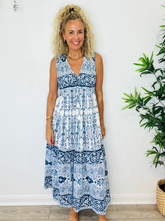 Patterned Maxi Dress - Size 10