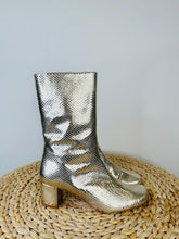 Load image into Gallery viewer, Metallic Leather Boots - Size 39
