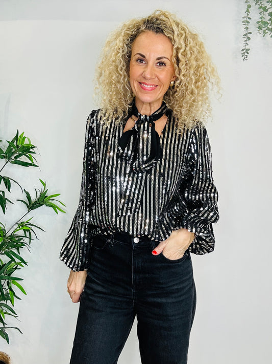 Sequin Moss Blouse - Multiple Sizes