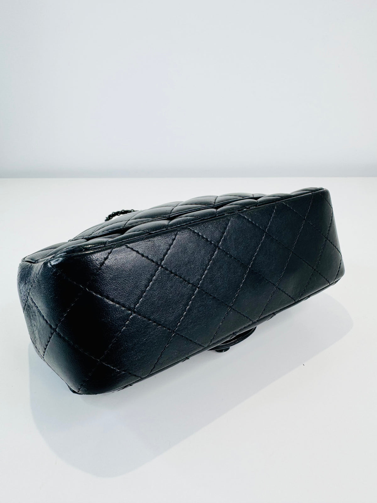 Quilted Lambskin Rectangular Mini Top Handle Flap Bag