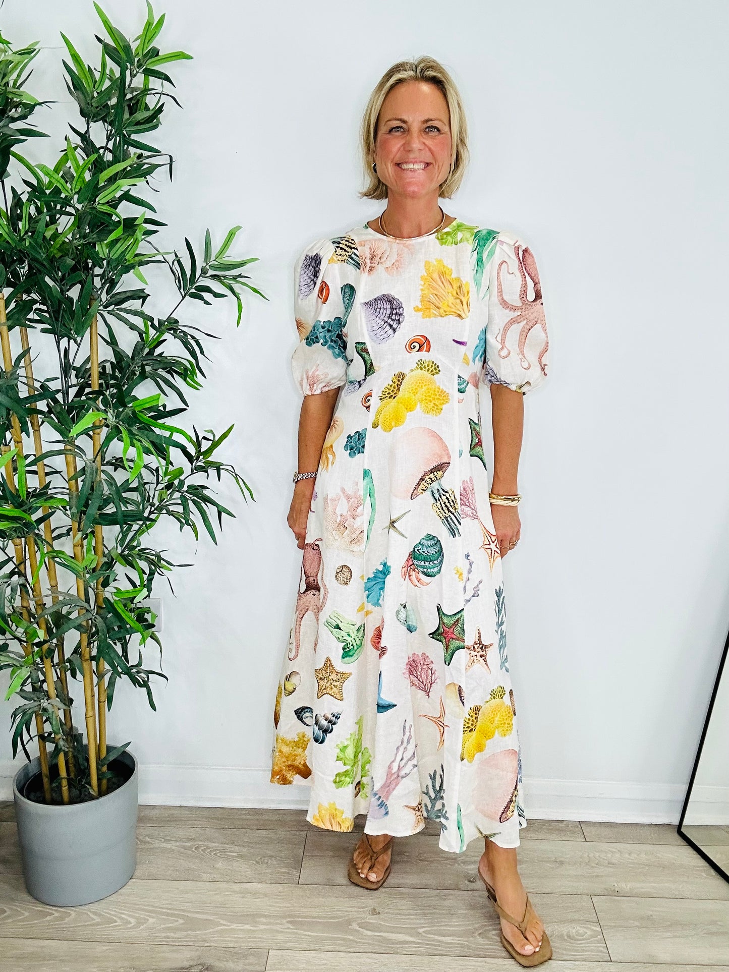 Sea Linen Dress - Size 10