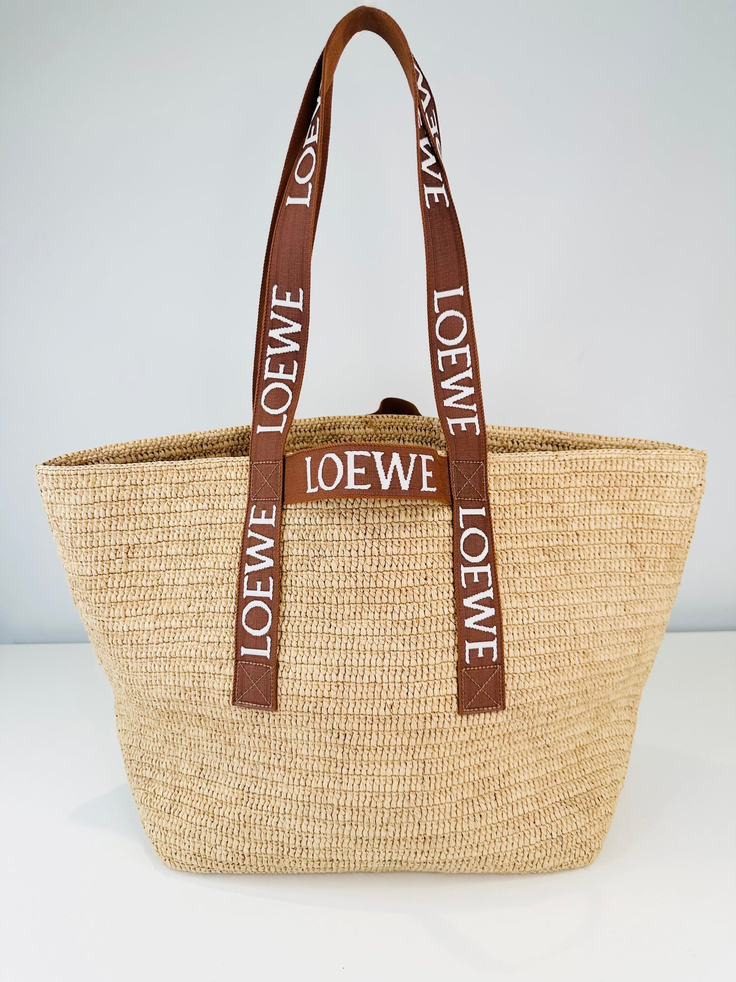 Raffia Fold Shopper Tote