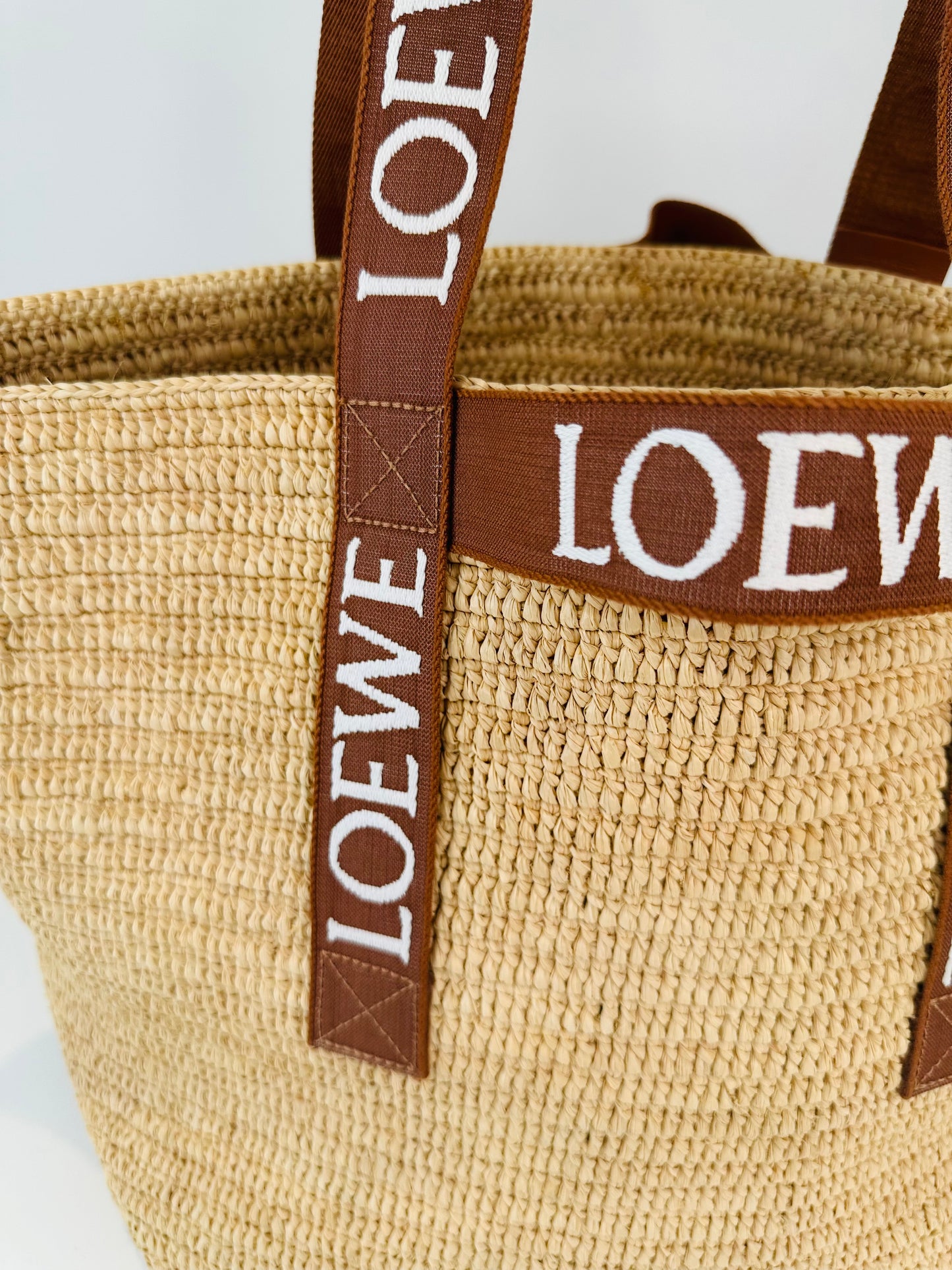 Raffia Fold Shopper Tote