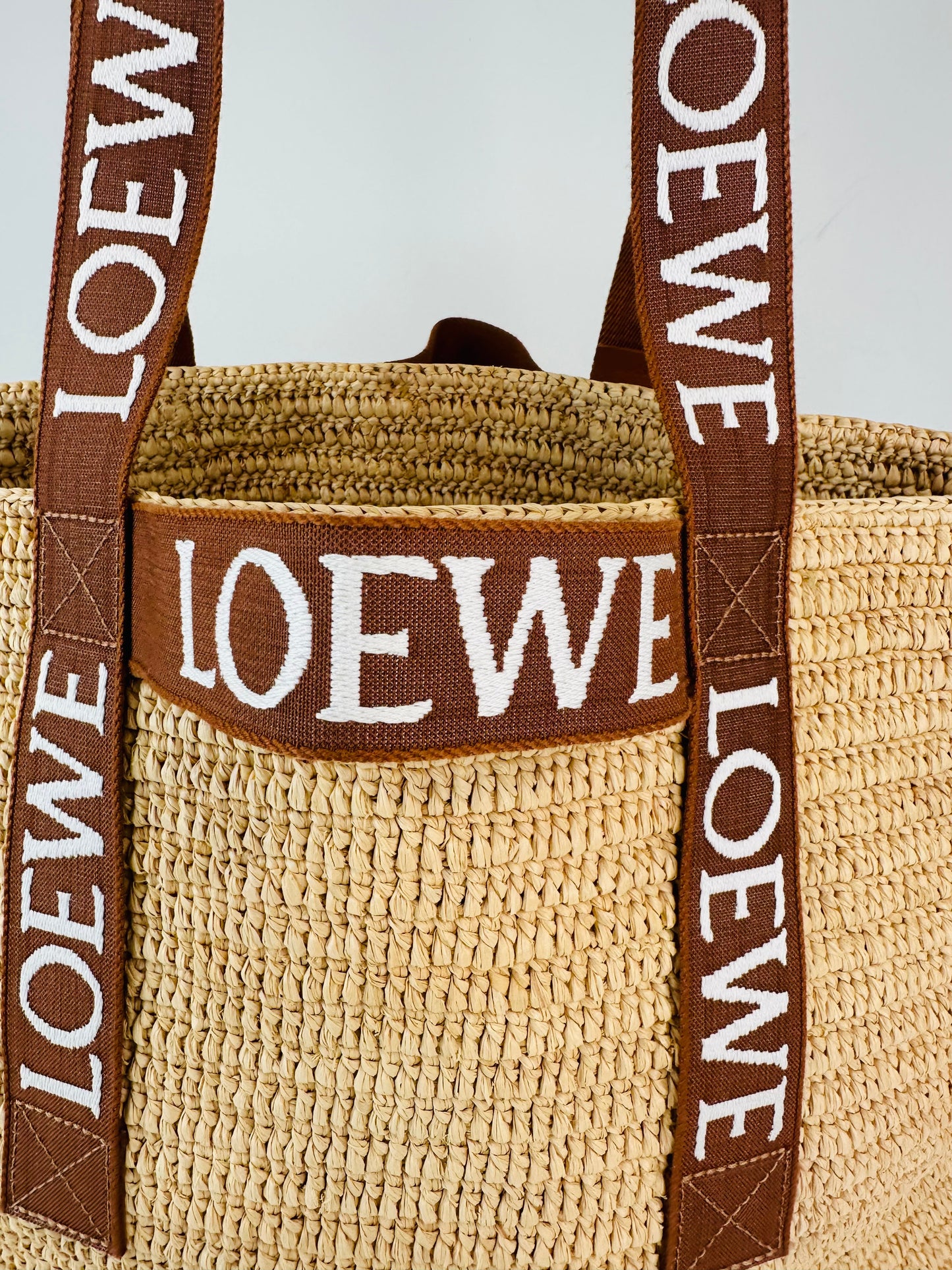 Raffia Fold Shopper Tote