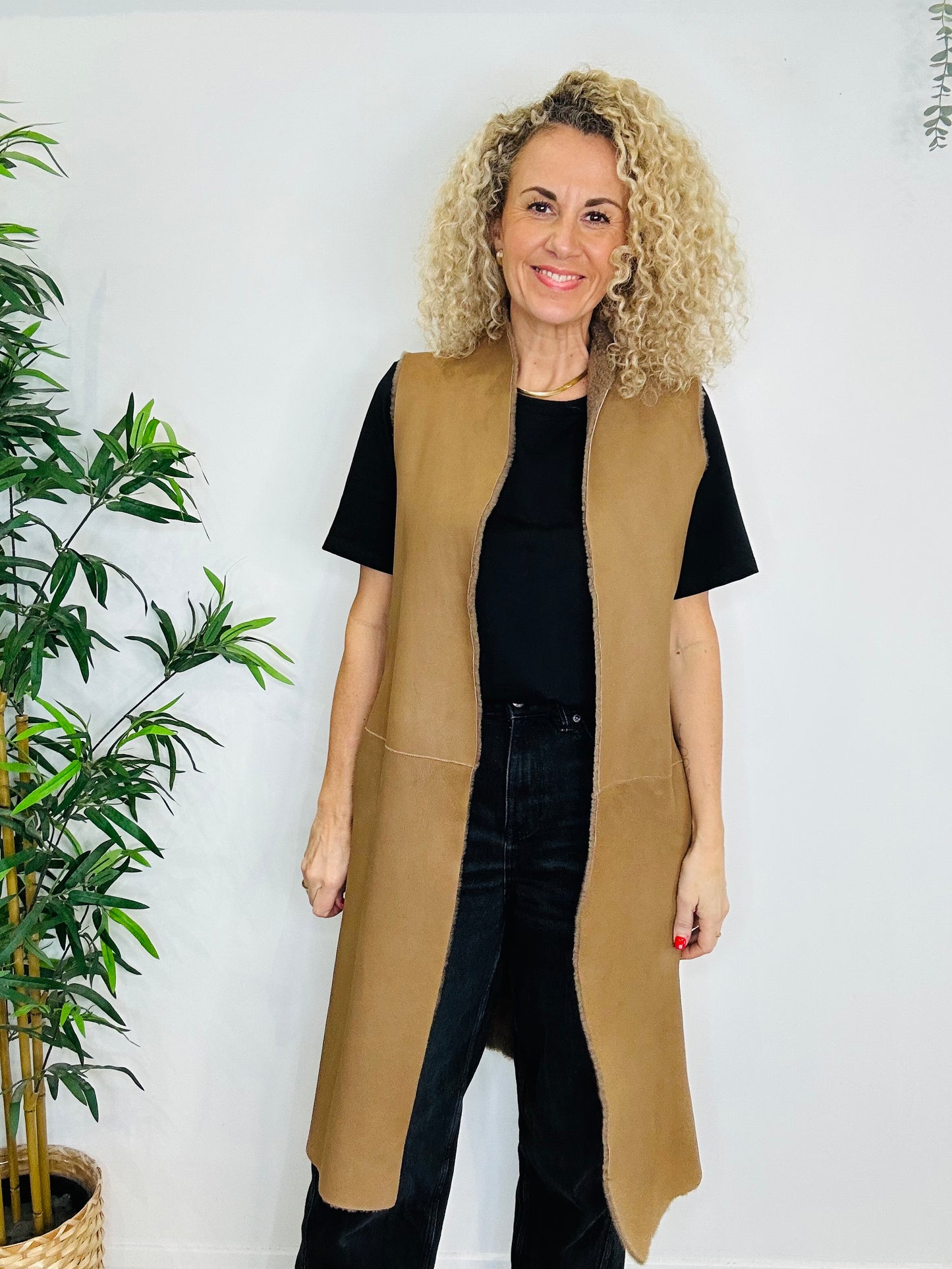 Reversible Sheepskin Gilet - Size S