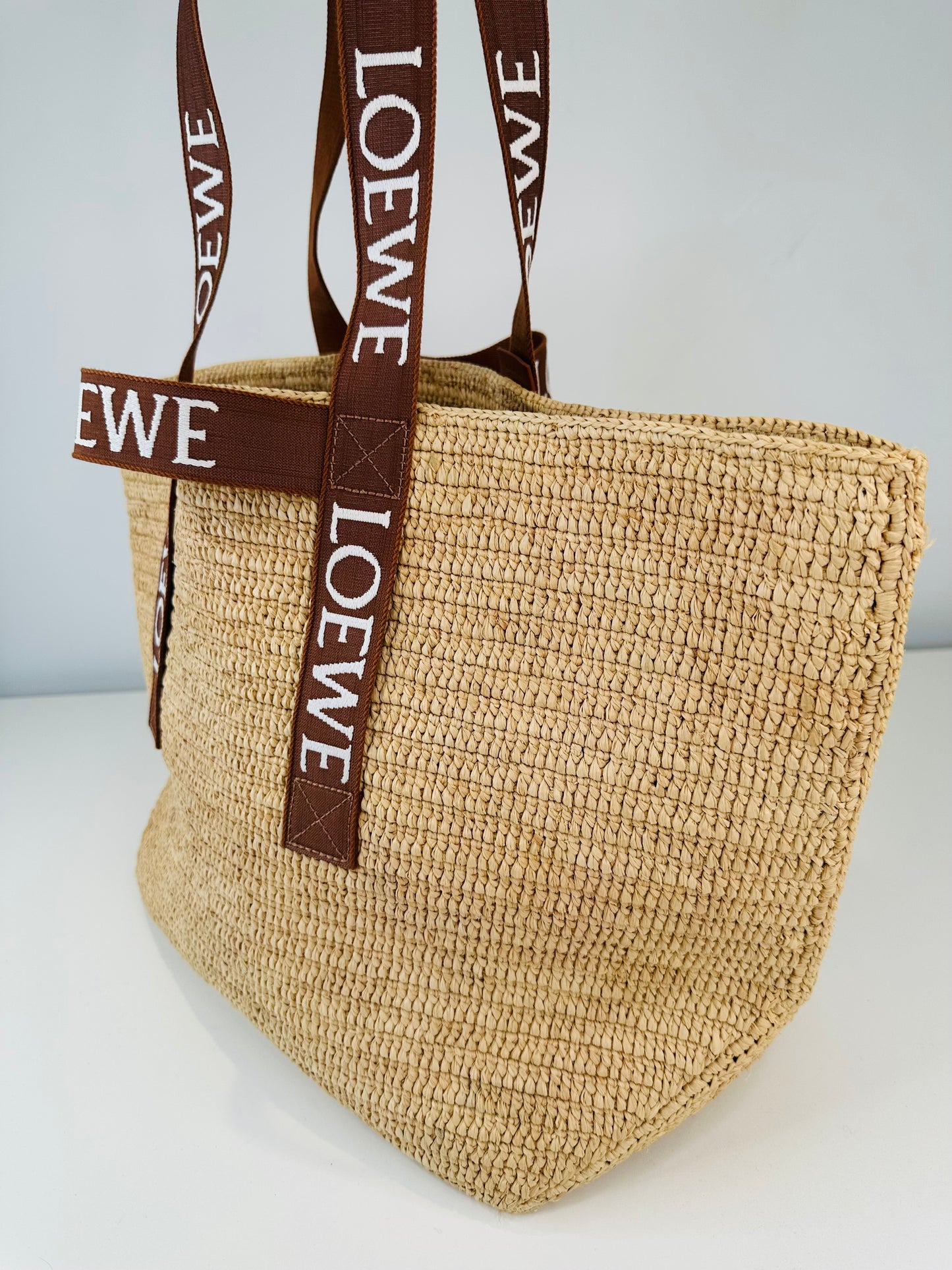 Raffia Fold Shopper Tote