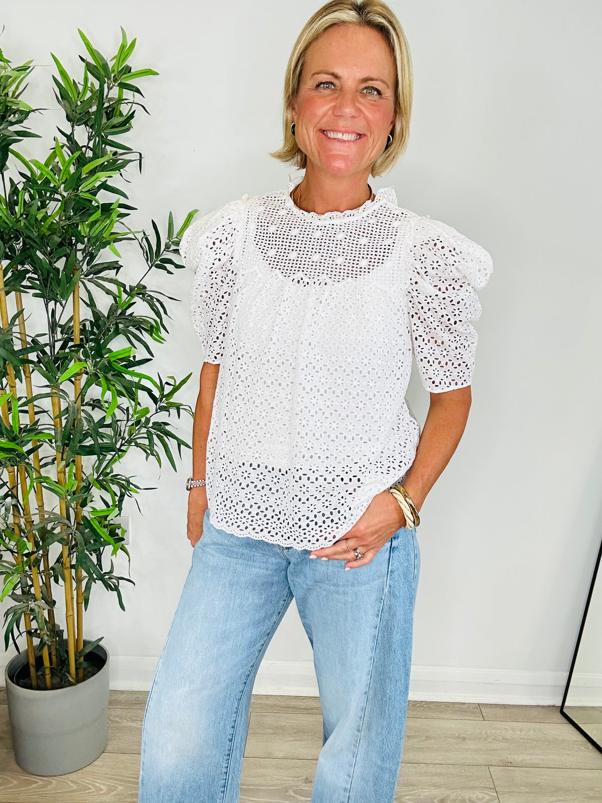 Broderie Blouse - Size 8