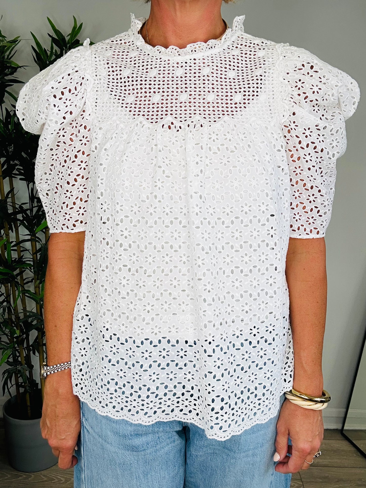 Broderie Blouse - Size 8