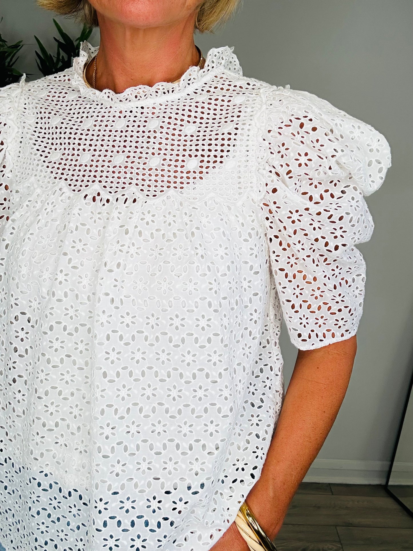 Broderie Blouse - Size 8