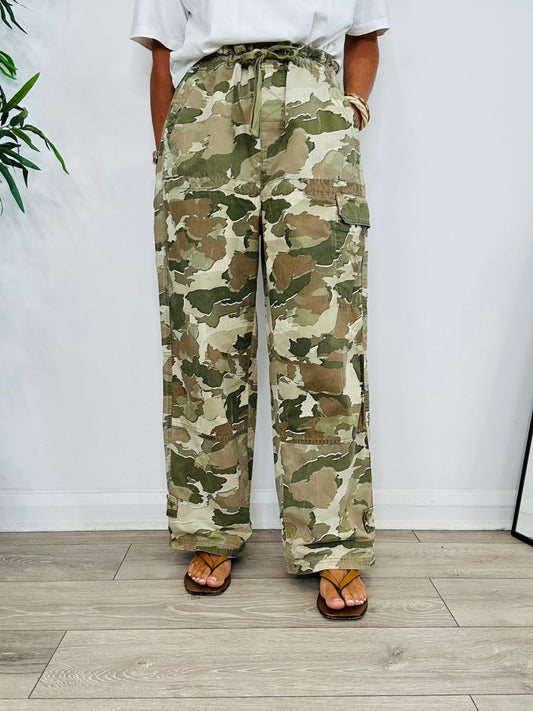 Camo Cargo Trousers - Size S