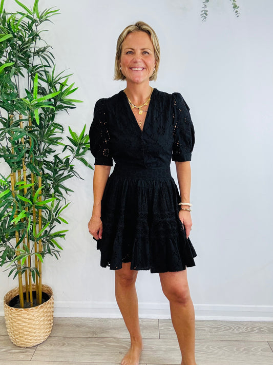 Short Broderie Dress - Size 36