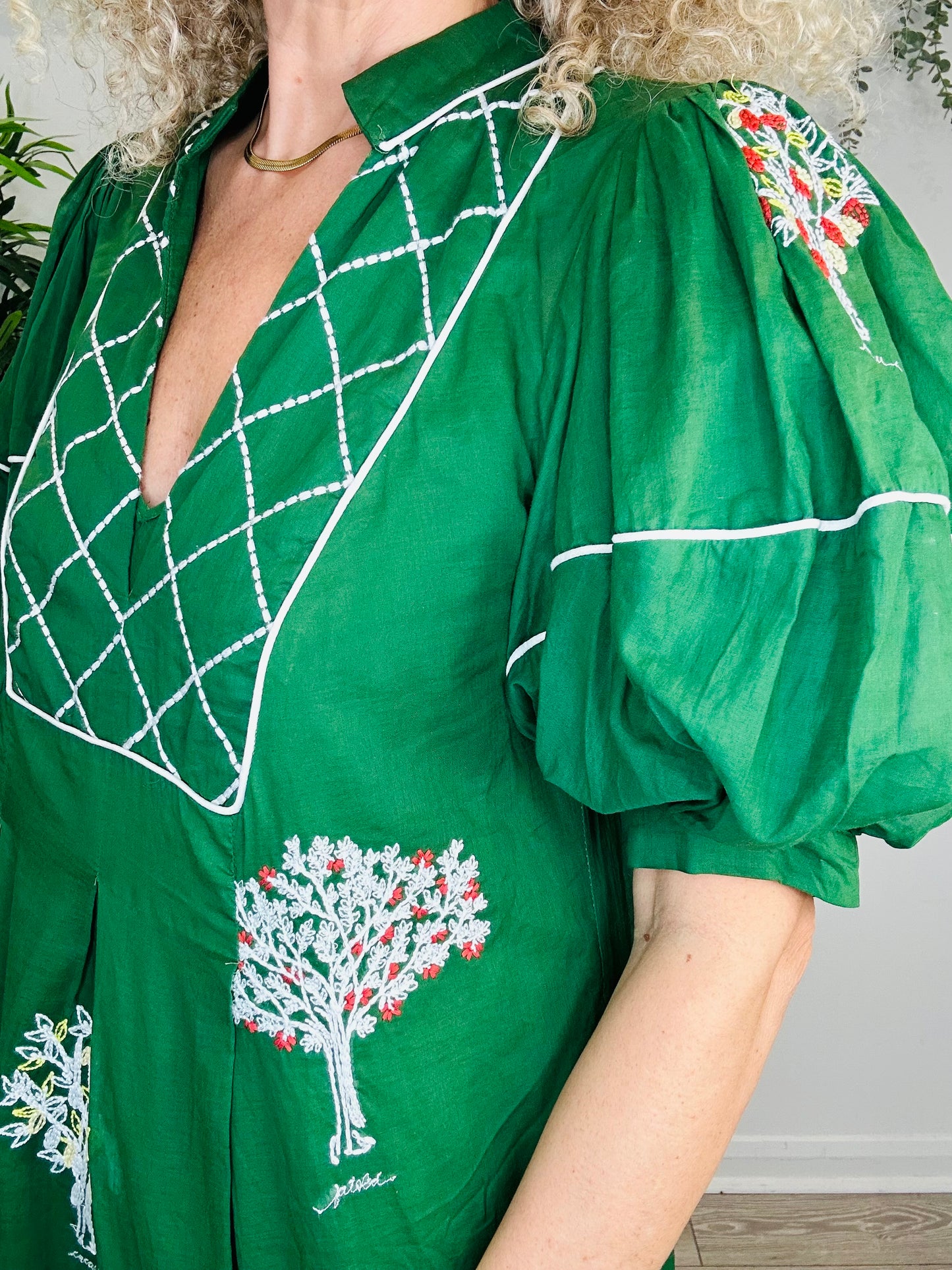 Embroidered Maxi Dress - Size M