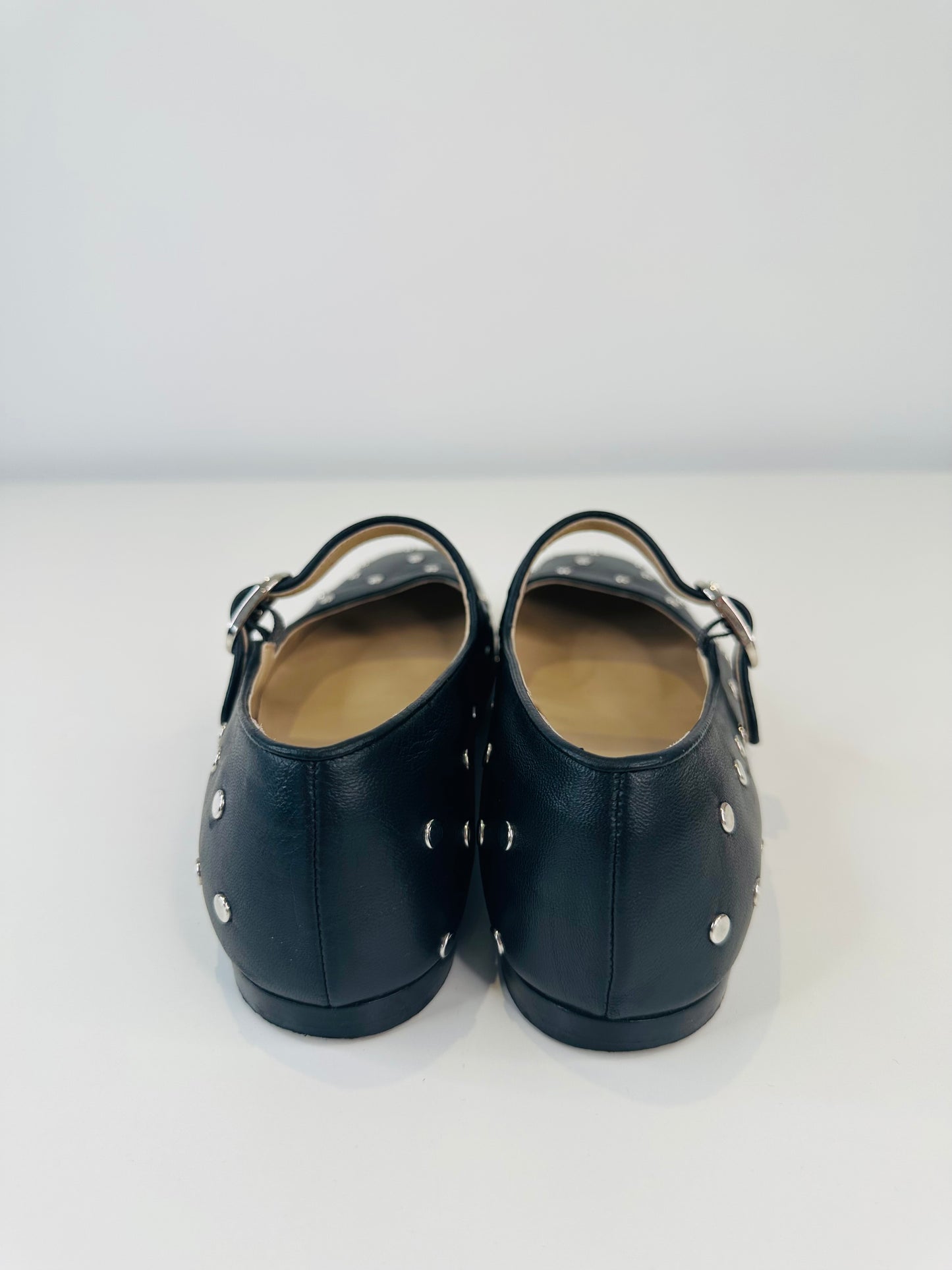 Studded Leather Mary Janes - Size 39.5