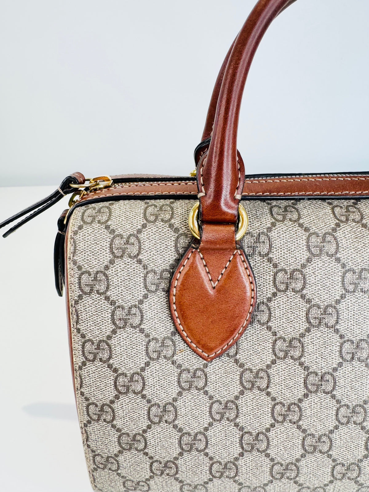 GG Supreme Monogram Canvas Small Boston Bag