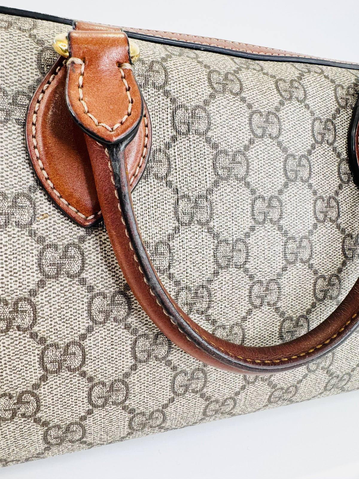 GG Supreme Monogram Canvas Small Boston Bag
