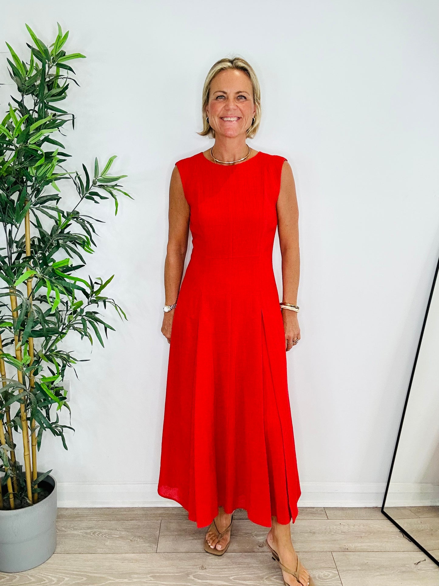 Sleeveless Midi Dress - Size 10