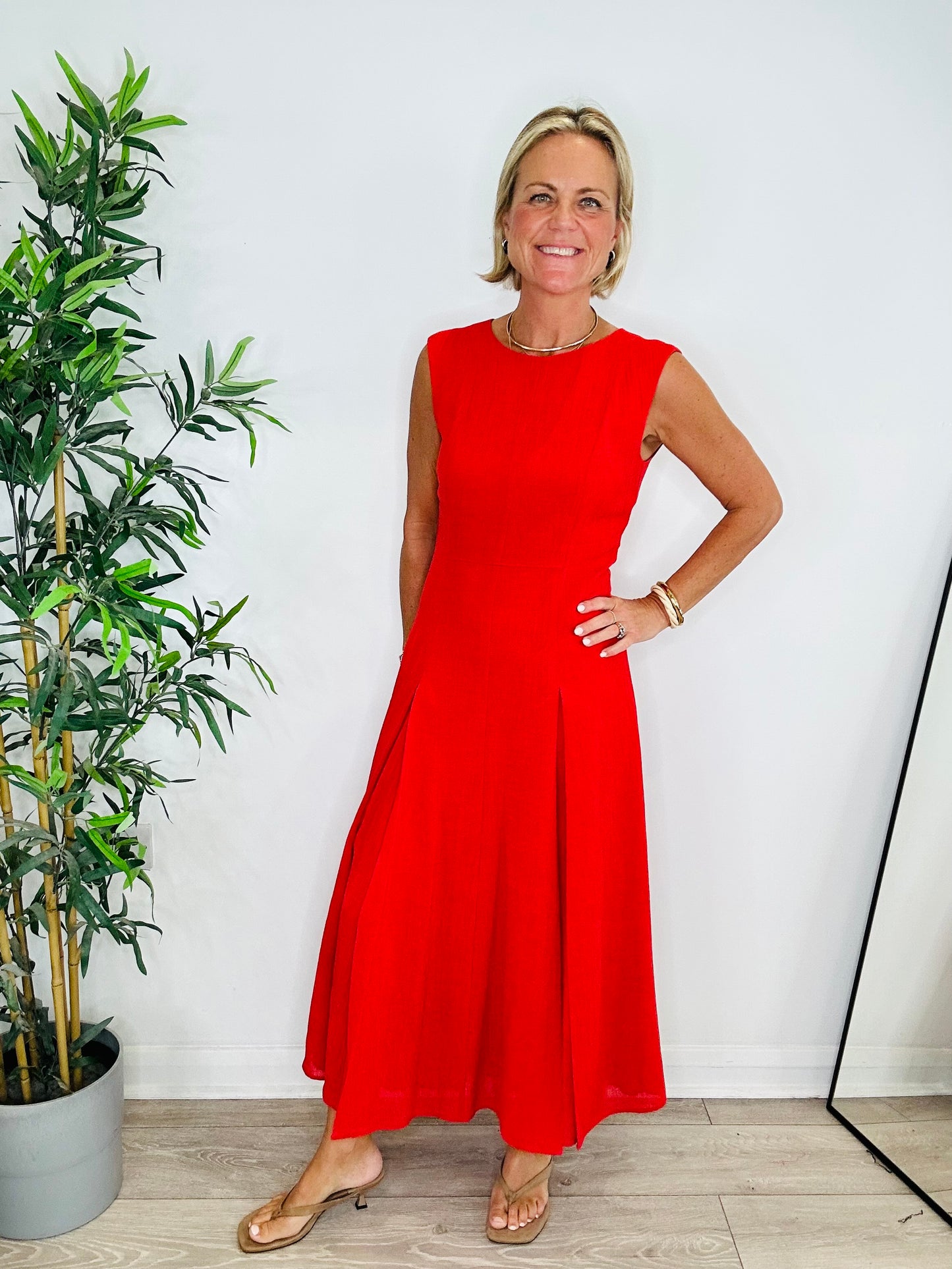 Sleeveless Midi Dress - Size 10