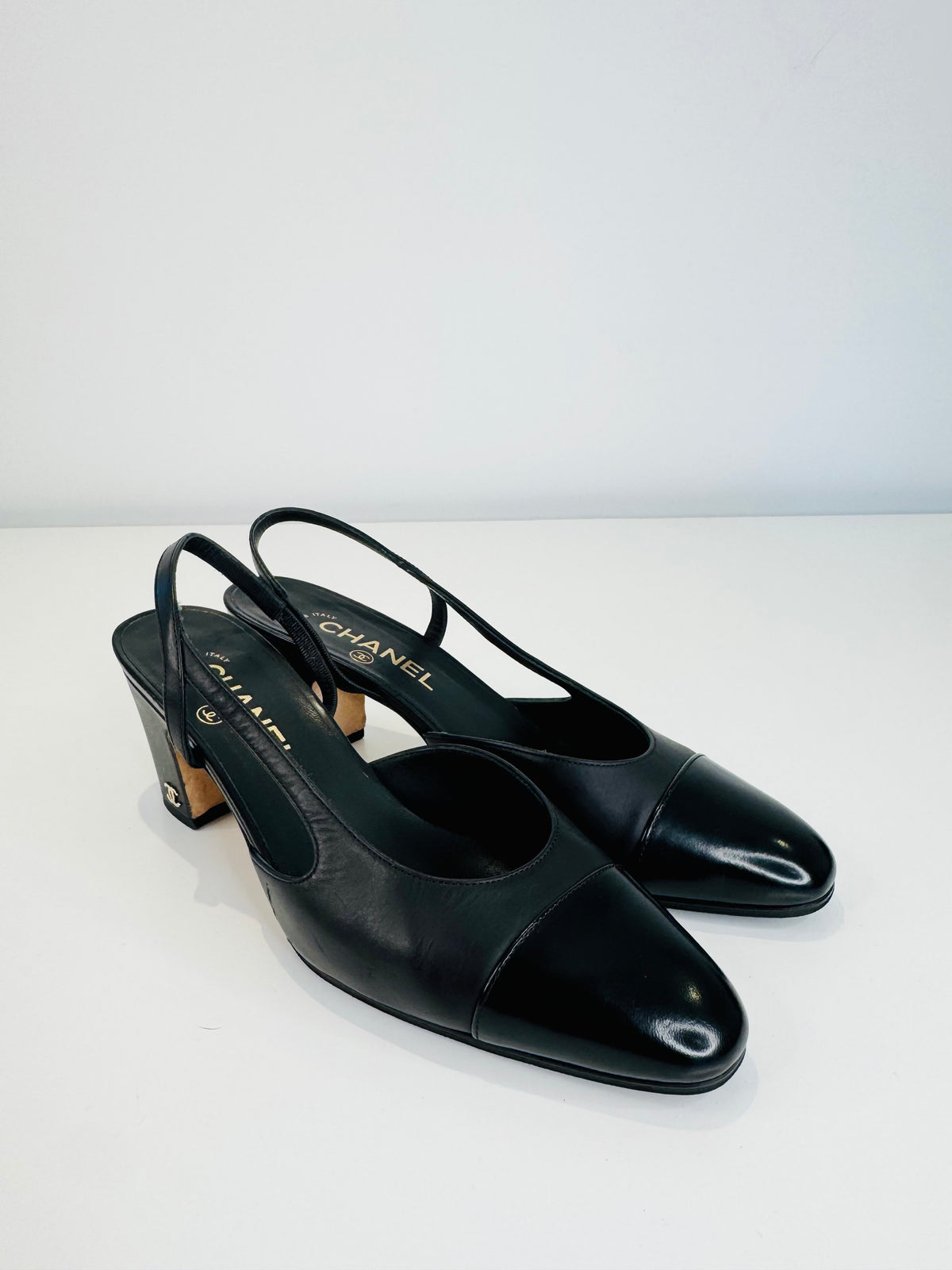 Leather Slingback Pumps - Size 38.5