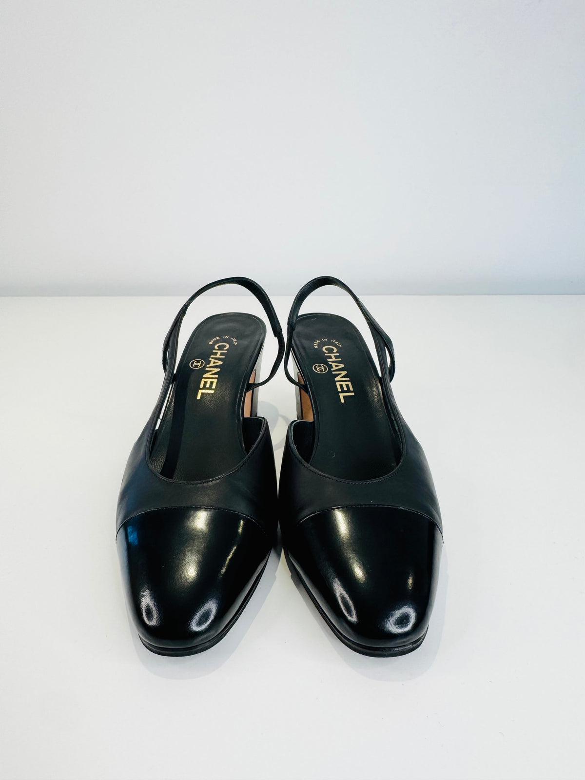 Leather Slingback Pumps - Size 38.5