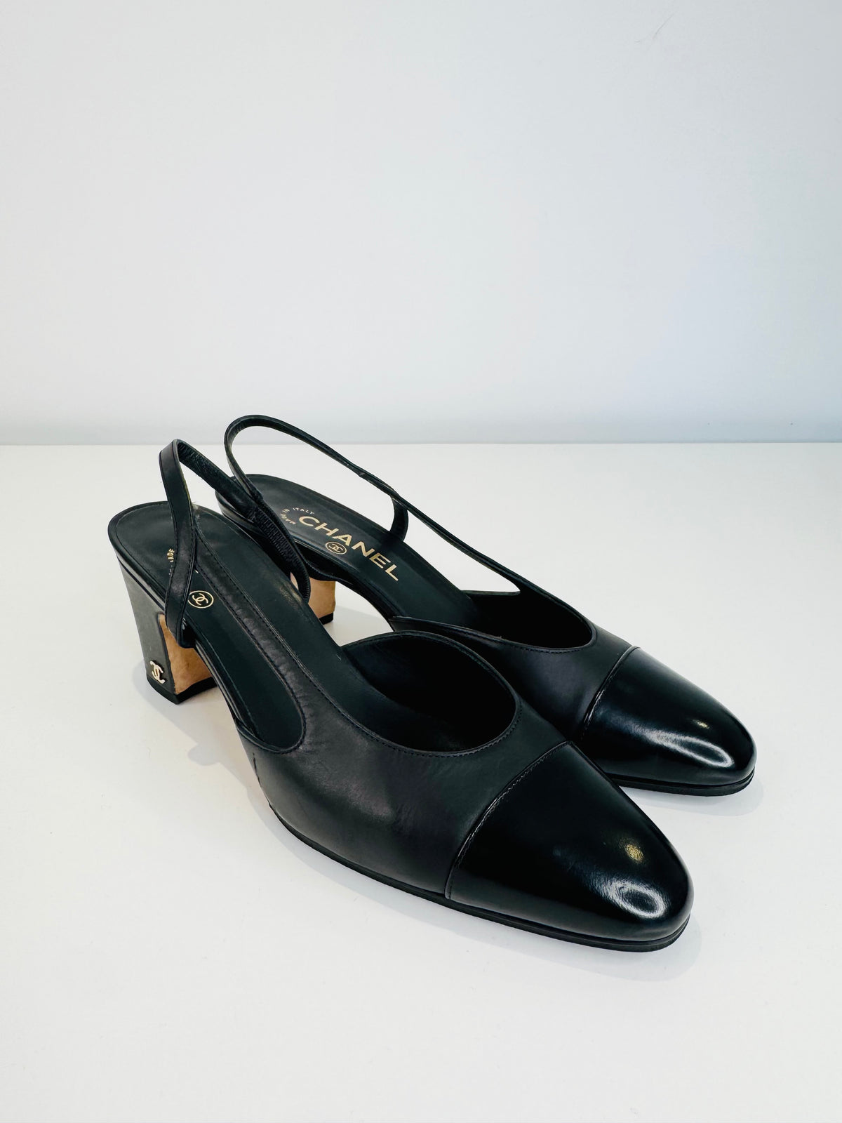 Leather Slingback Pumps - Size 38.5