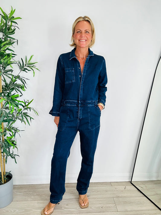 Denim Boilersuit - Size M