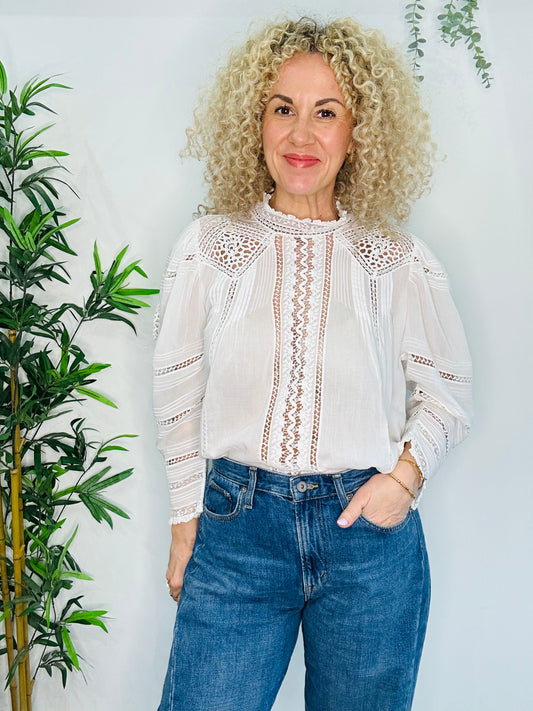 Lace Detail Blouse - Size XL