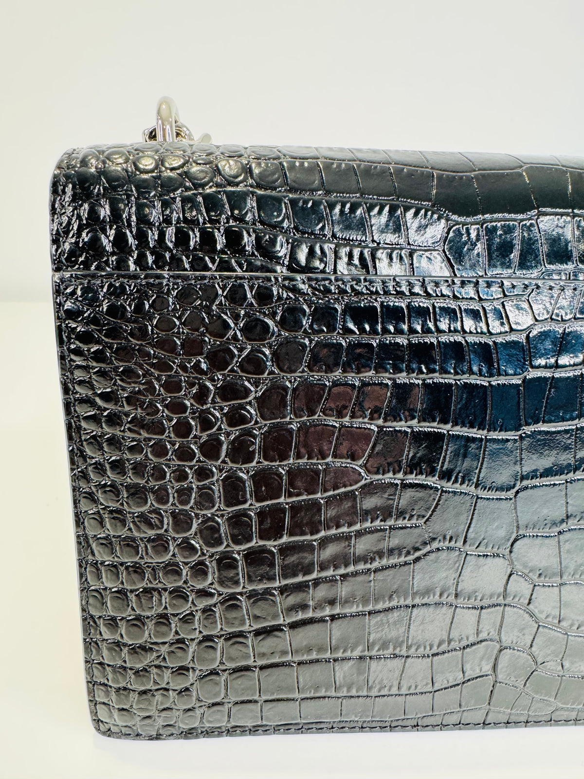 Medium Sunset Croc Embossed Leather Bag