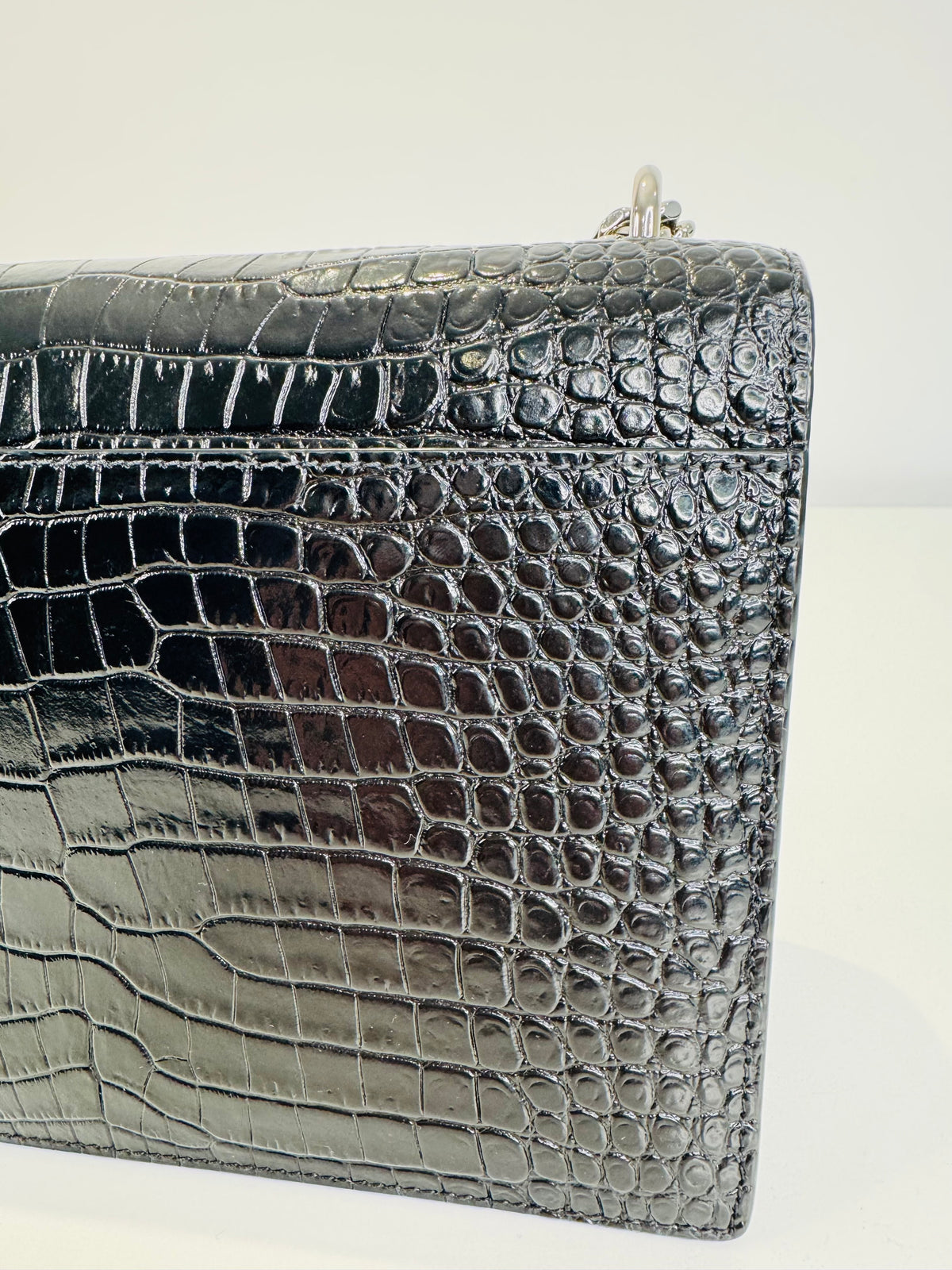 Medium Sunset Croc Embossed Leather Bag