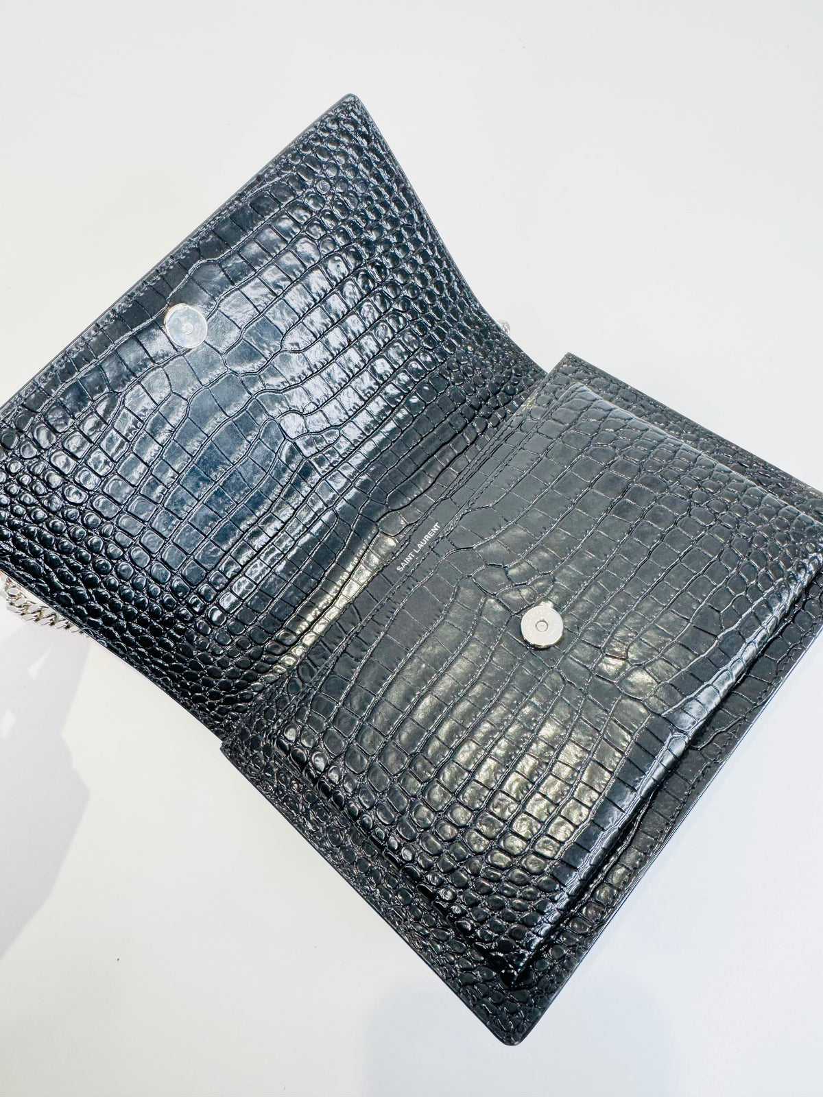 Medium Sunset Croc Embossed Leather Bag