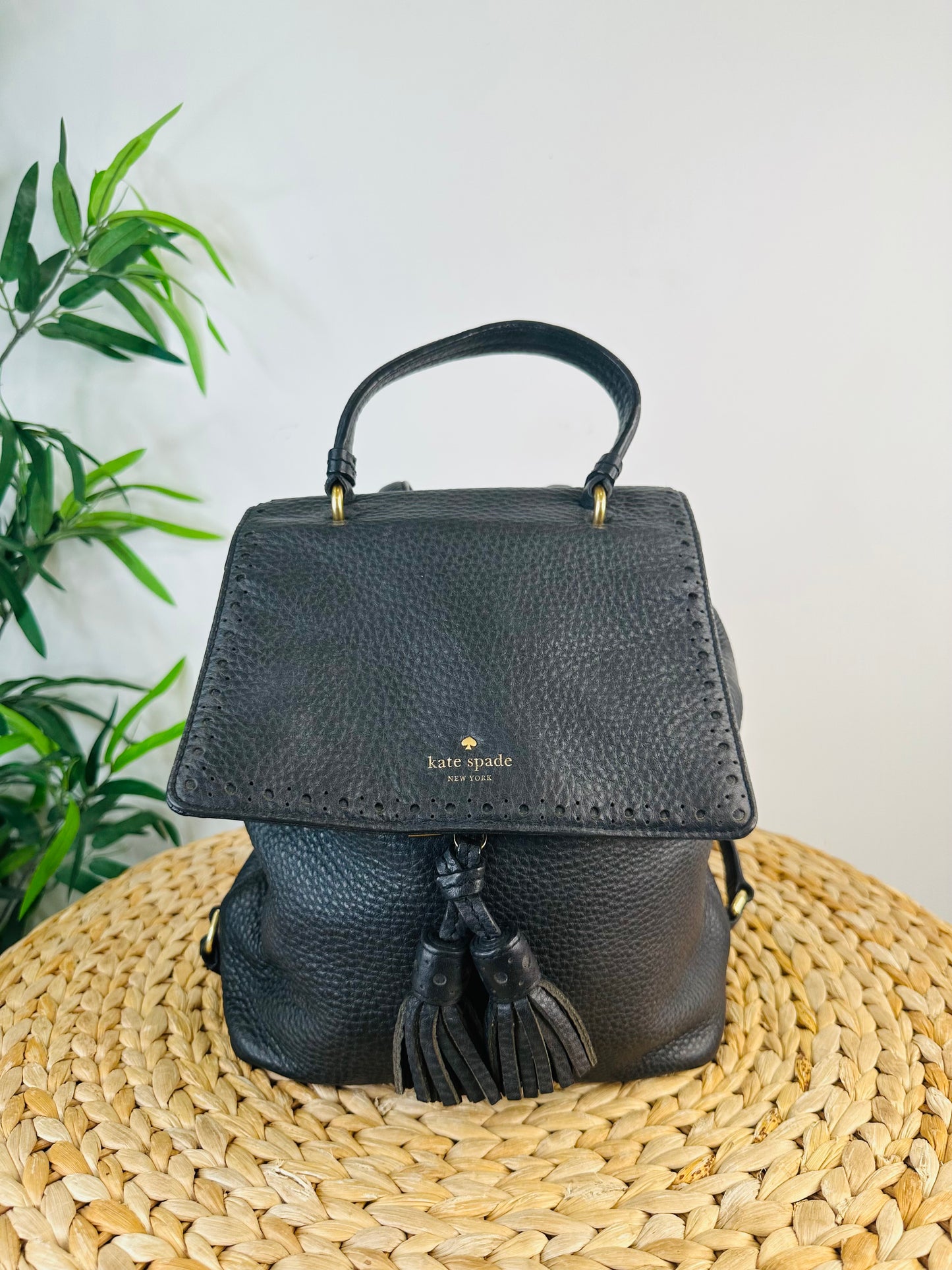 Grained Leather Backpack