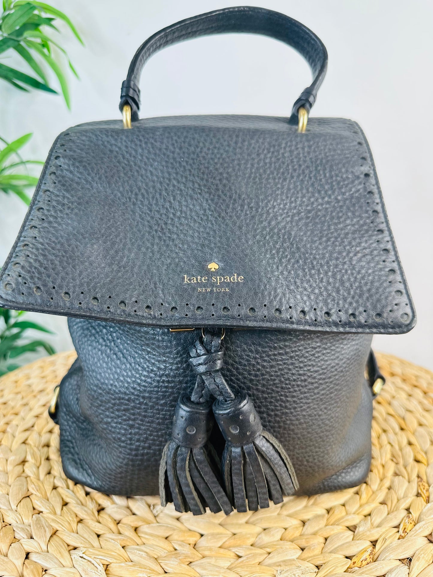 Grained Leather Backpack