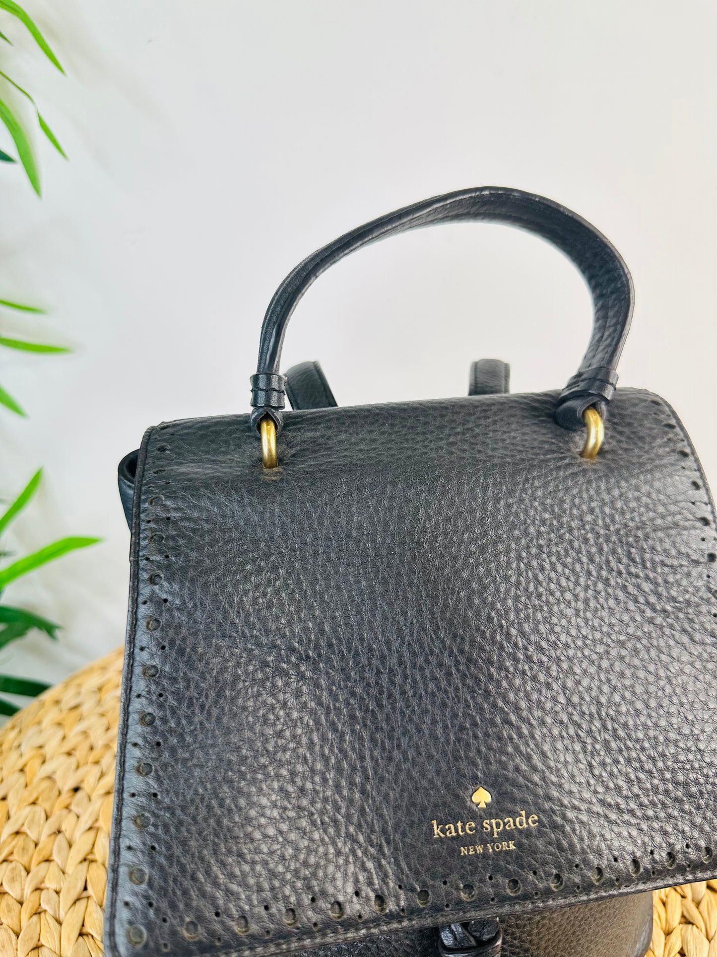 Grained Leather Backpack