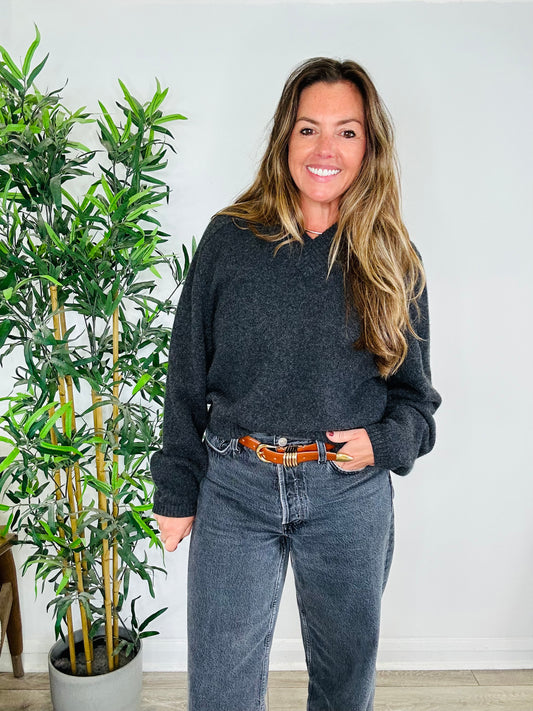 Cashmere V-Neck Jumper - Size 2