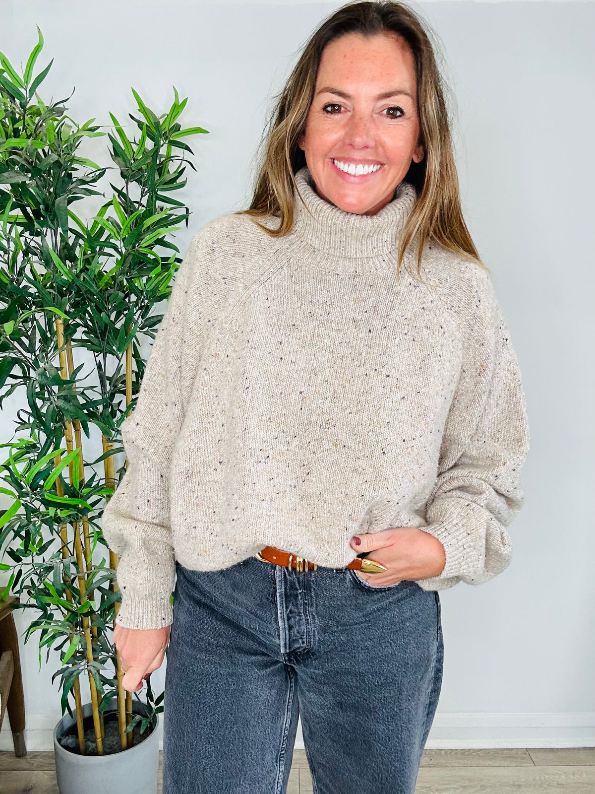 Speckled Roll-Neck Jumper - Size M/L