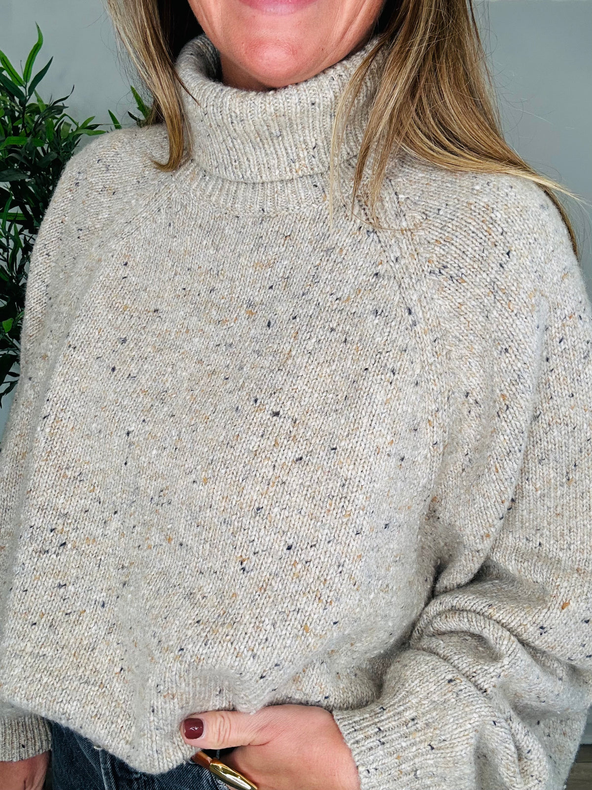 Speckled Roll-Neck Jumper - Size M/L