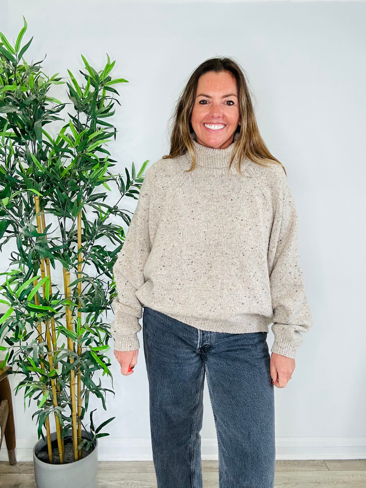 Speckled Roll-Neck Jumper - Size M/L