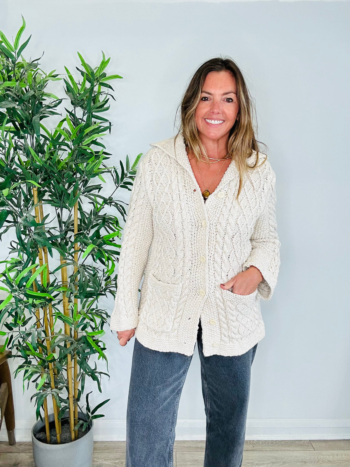 Cable Knit Cardigan - Size S