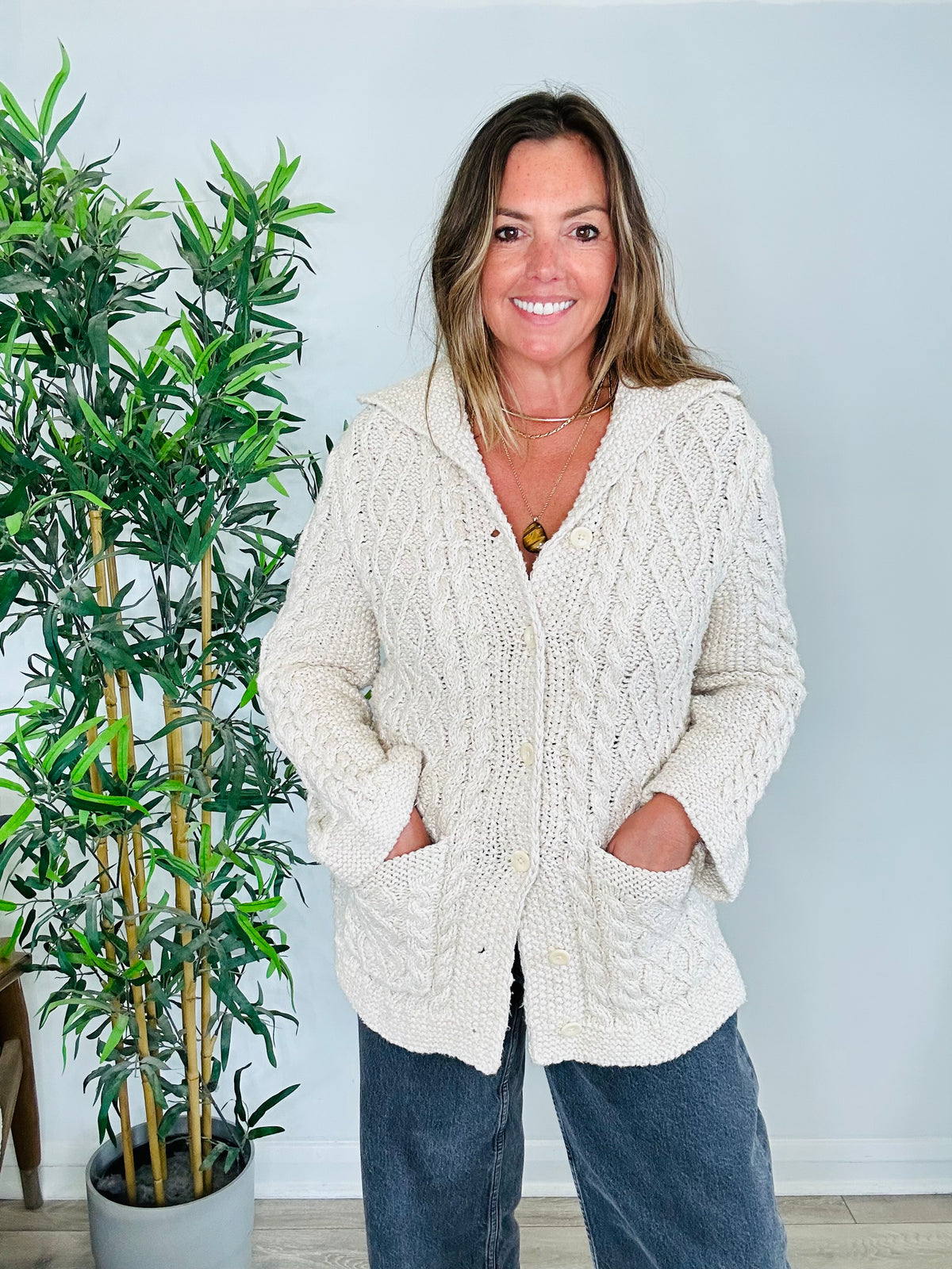 Cable Knit Cardigan - Size S