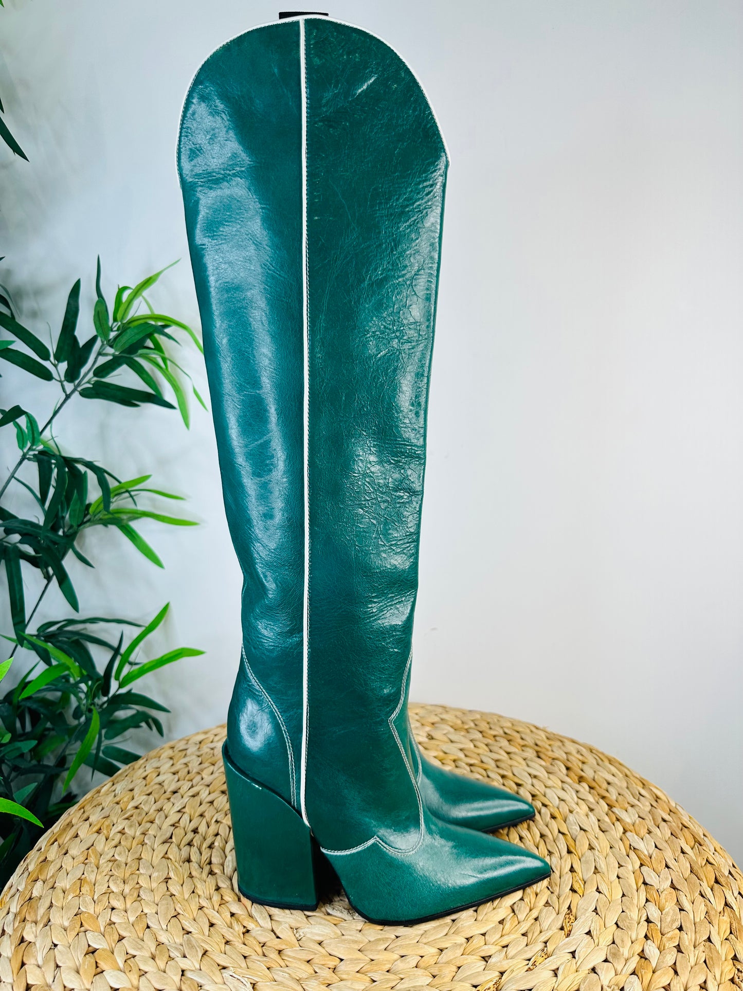 Leather Knee High Boots - Size 37