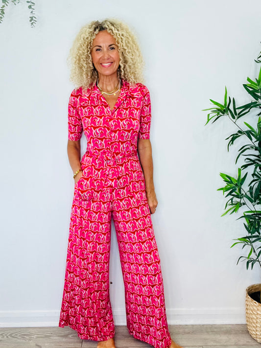 Patterned Jumpsuit - Size 10