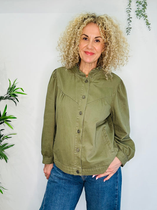 Cotton Frill Shacket - Size 5